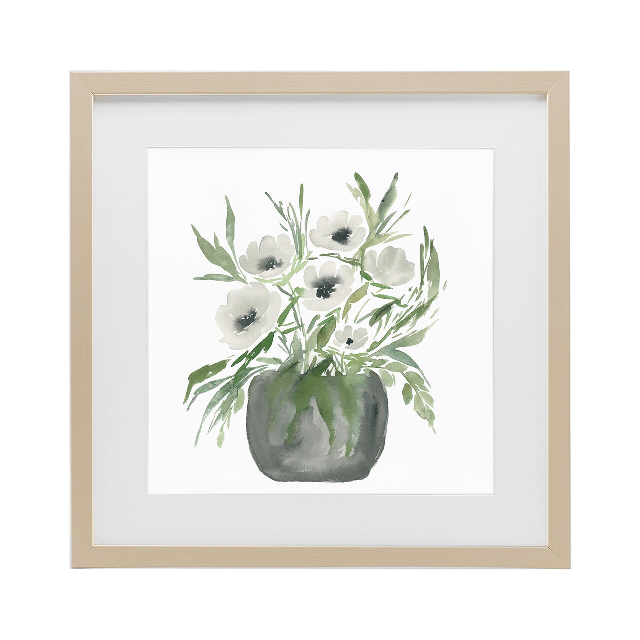 Stupell Industries Soft White Anemones Framed Print Under Glass, design by Lucille Price